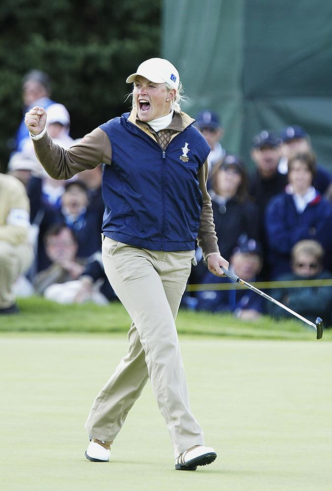 Pettersen shows her emotion at the 2002 Solheim Cup